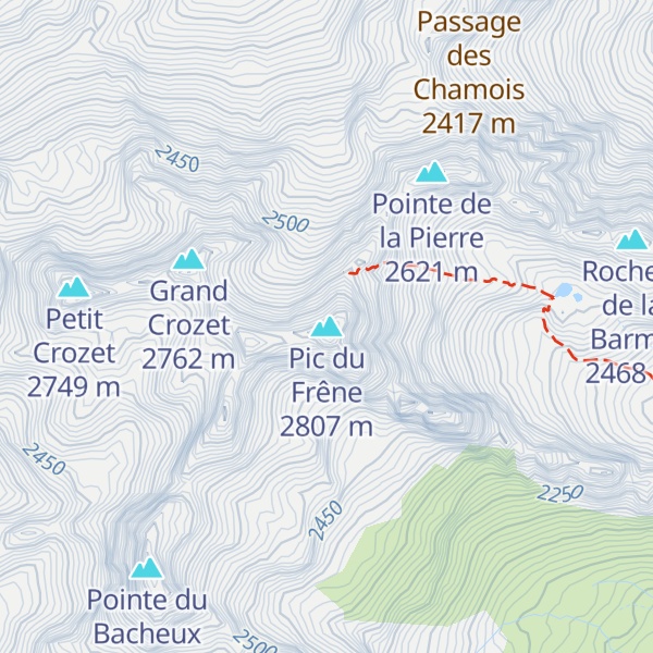 Map of Pic du Frêne
