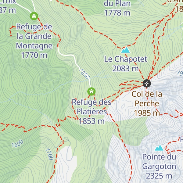 Map of Refuge des Platières