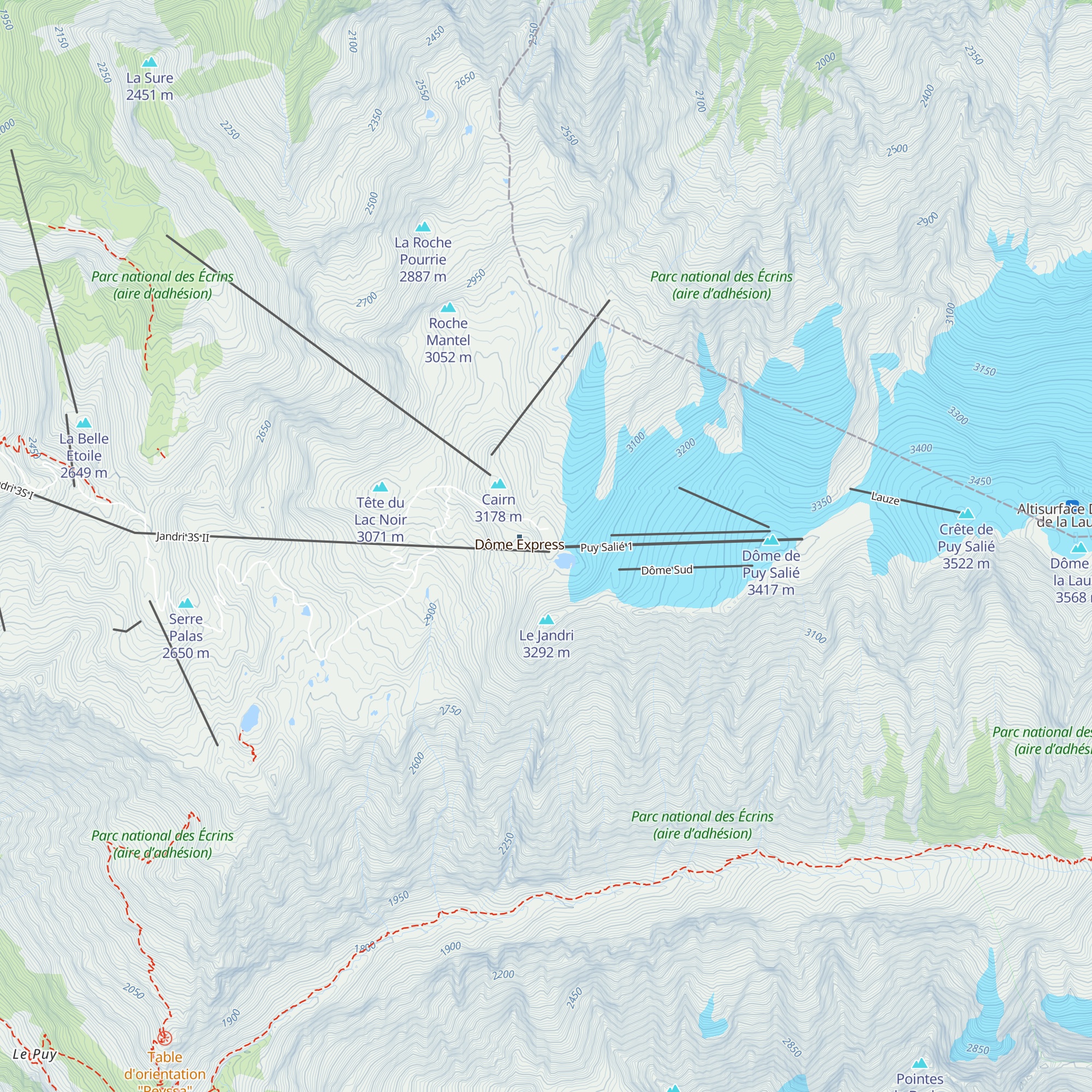 Refuge des Glaciers map