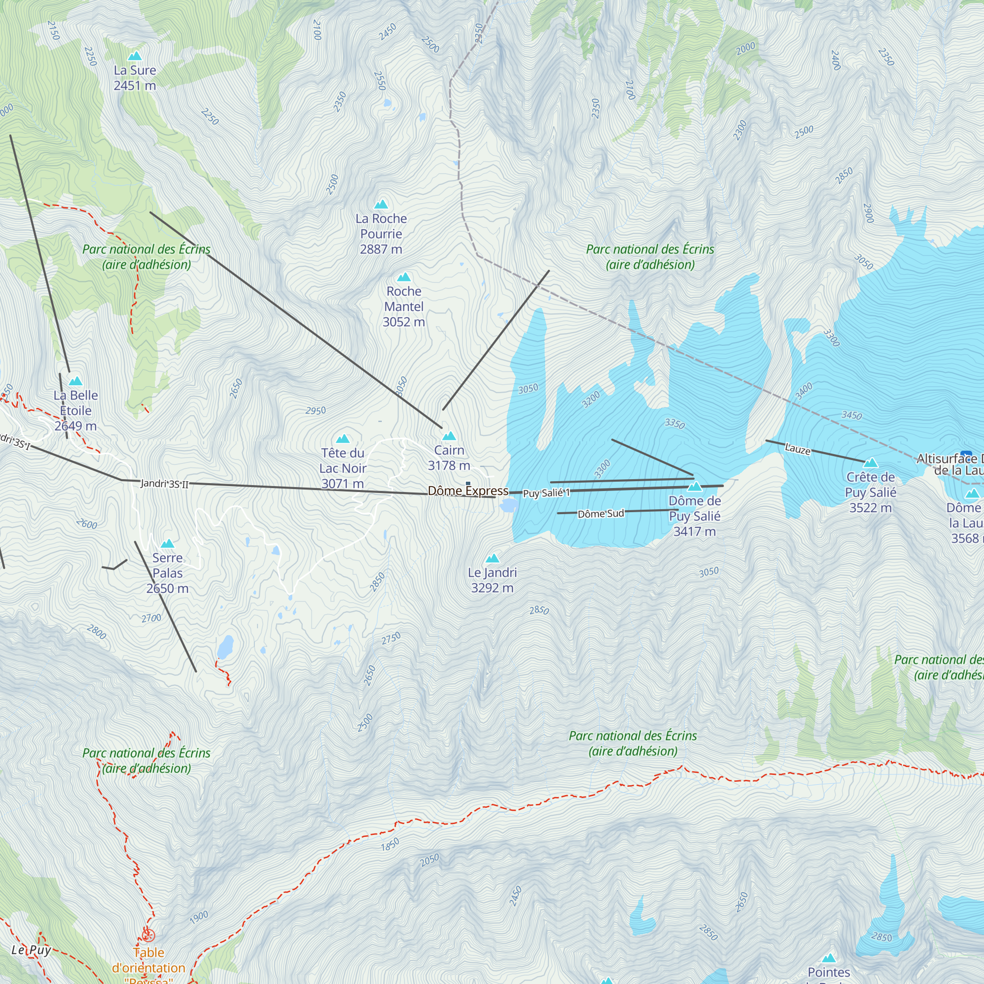 Refuge des Glaciers map