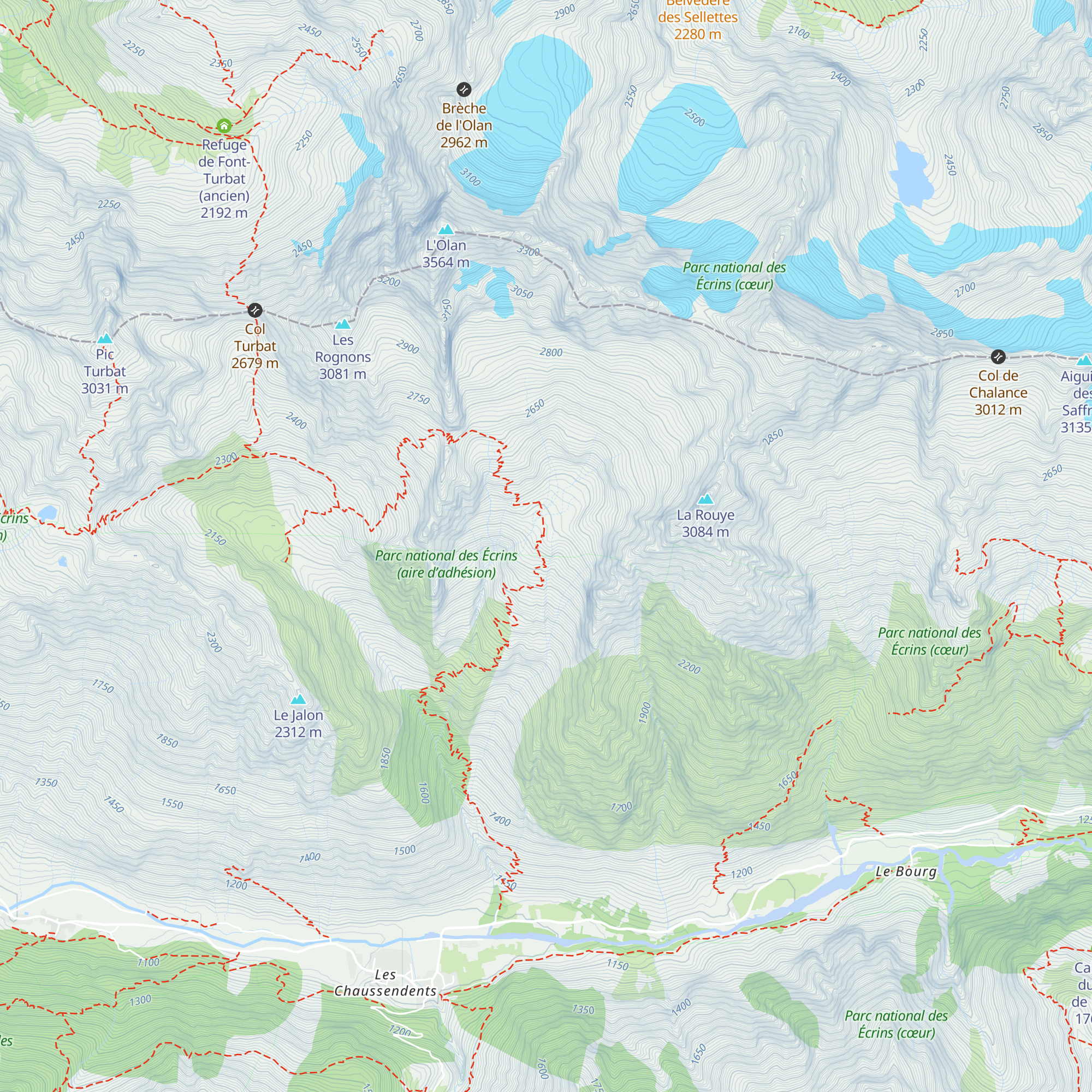 Refuge de l'Olan map