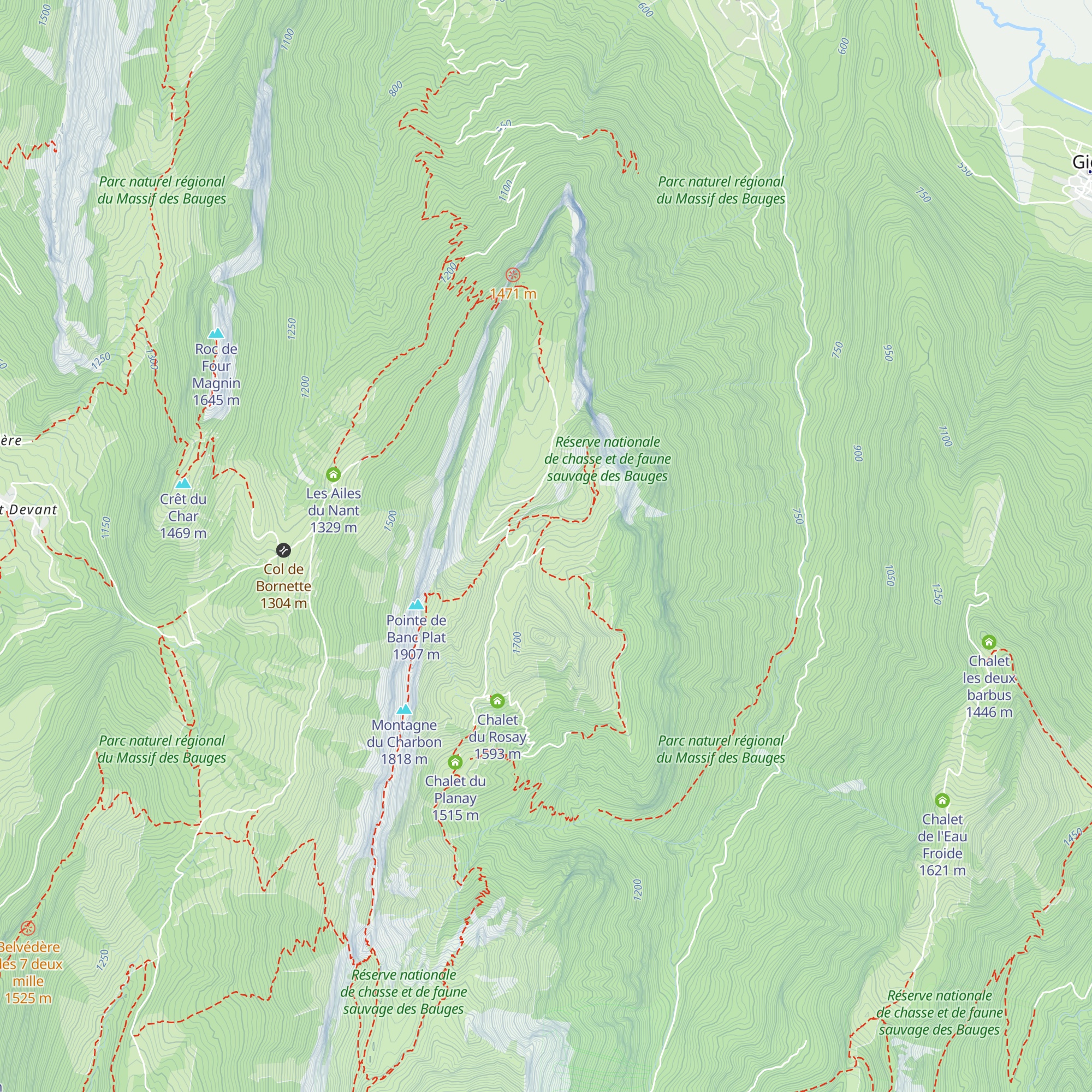 Refuge du Charbon map