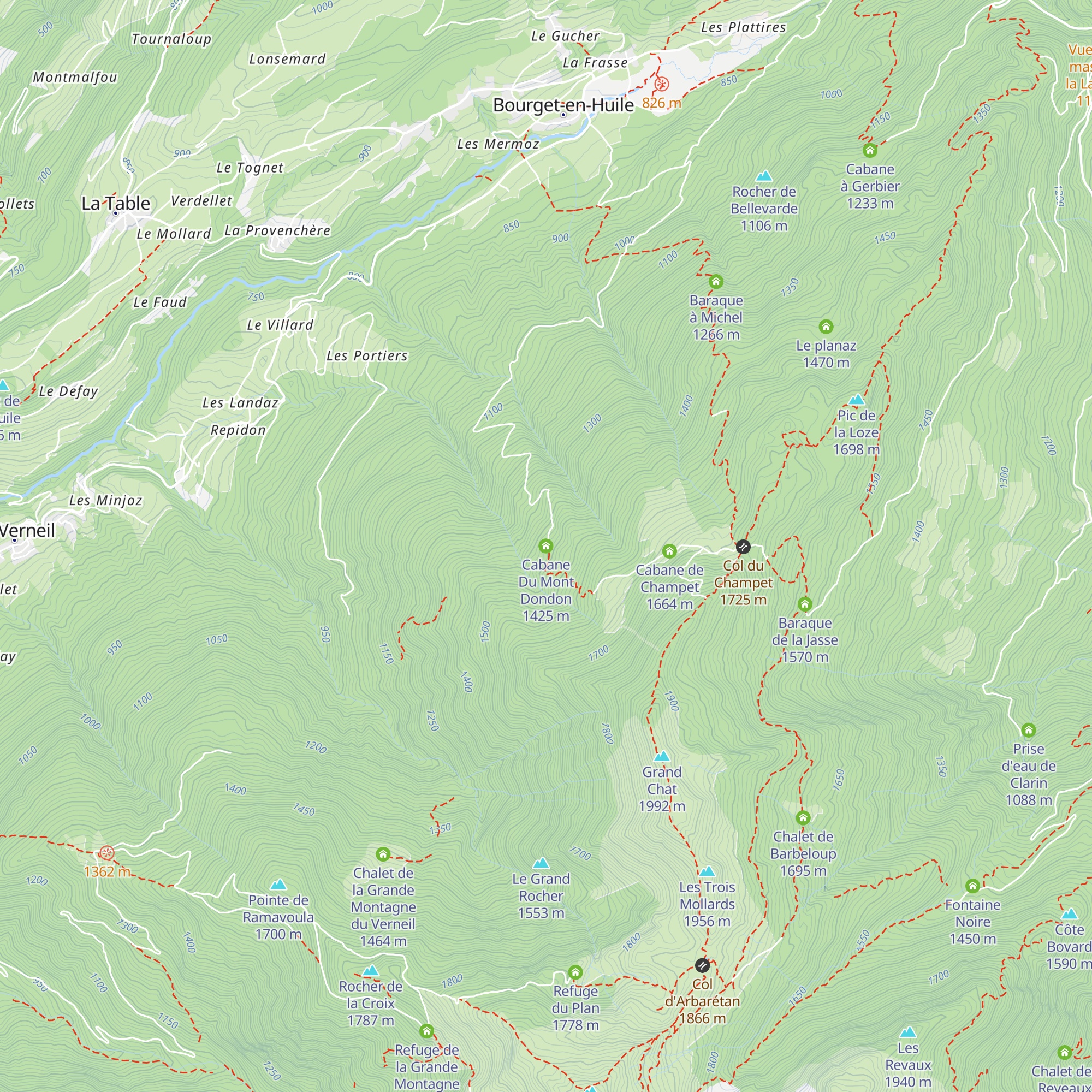 Cabane Du Mont Dondon map