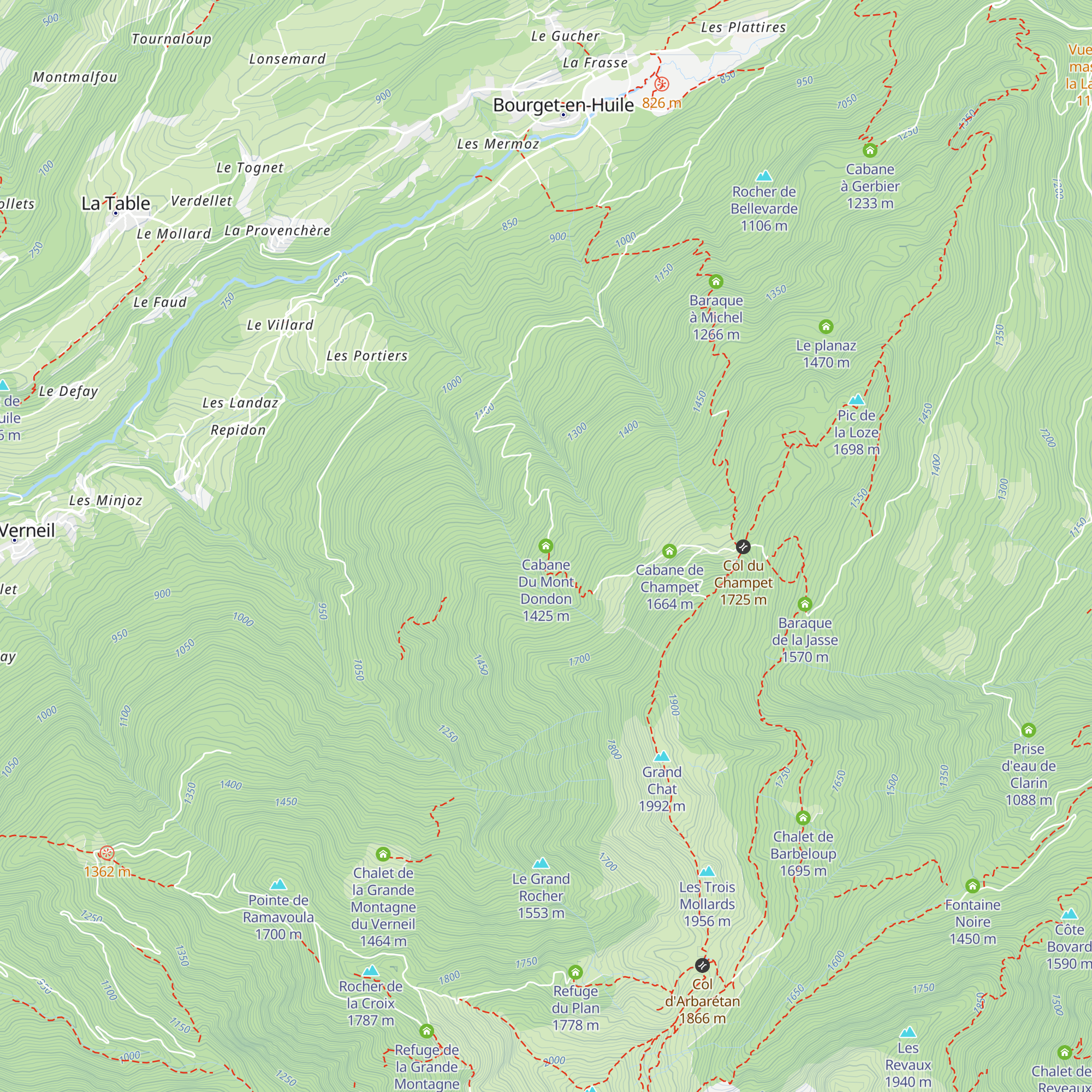 Cabane Du Mont Dondon map