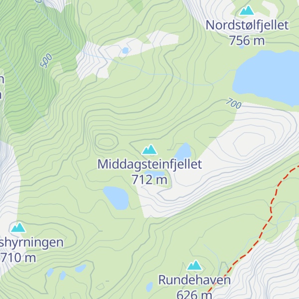 Map of Middagsteinfjellet