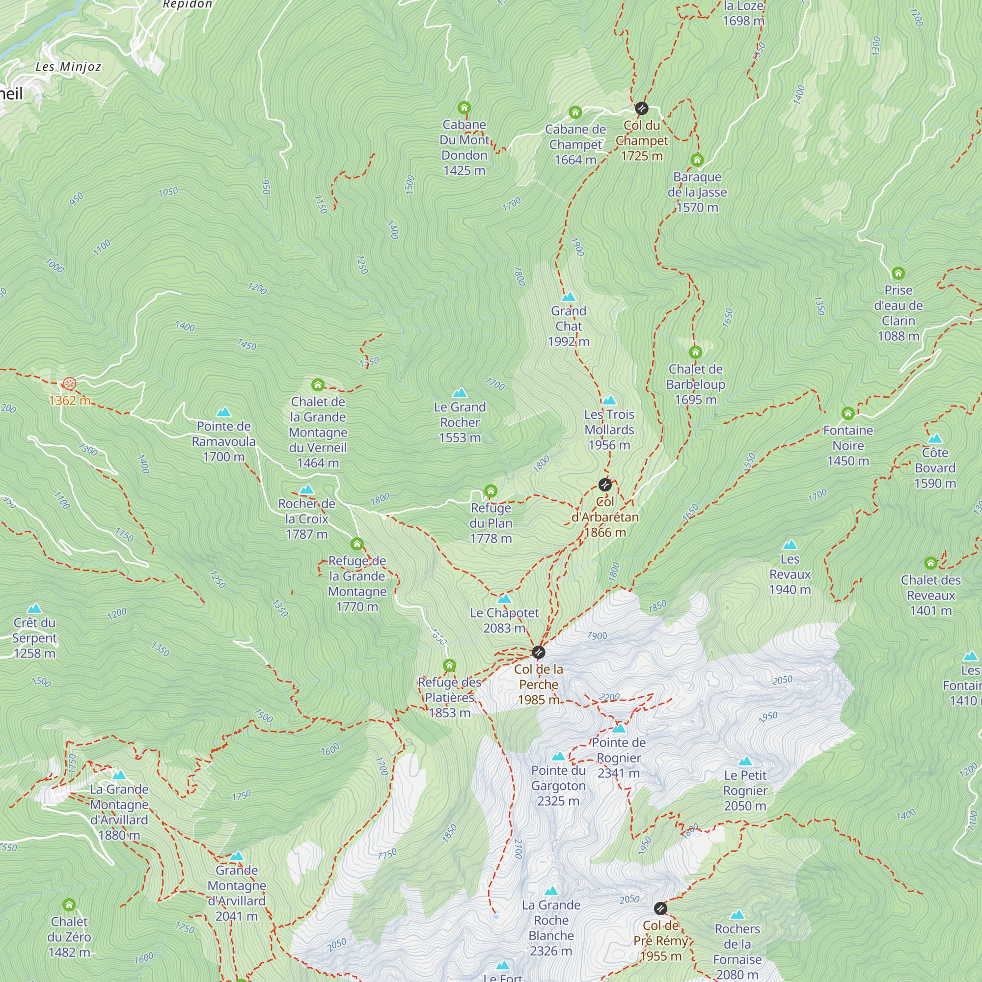 Refuge du Plan map