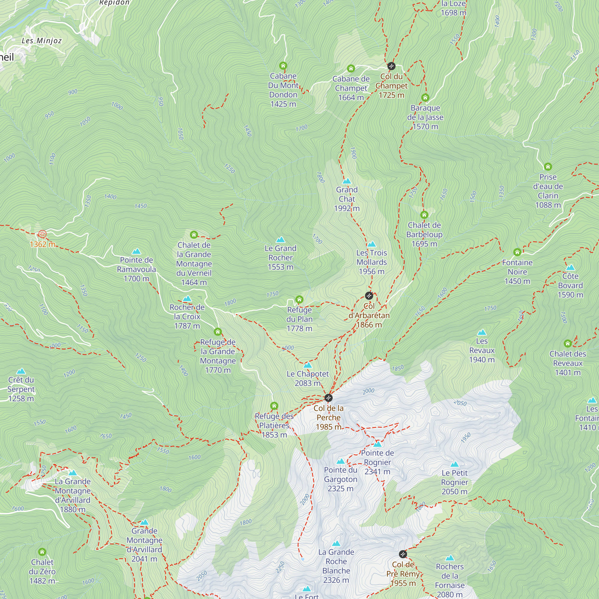 Refuge du Plan map