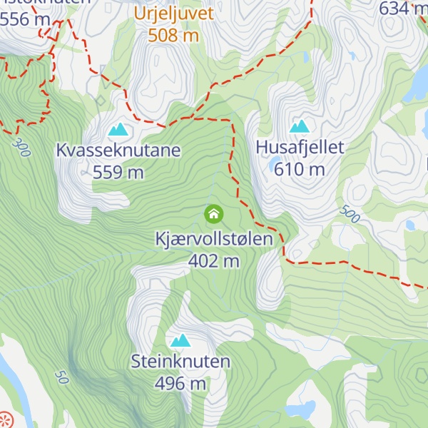 Map of Kjærvollstølen