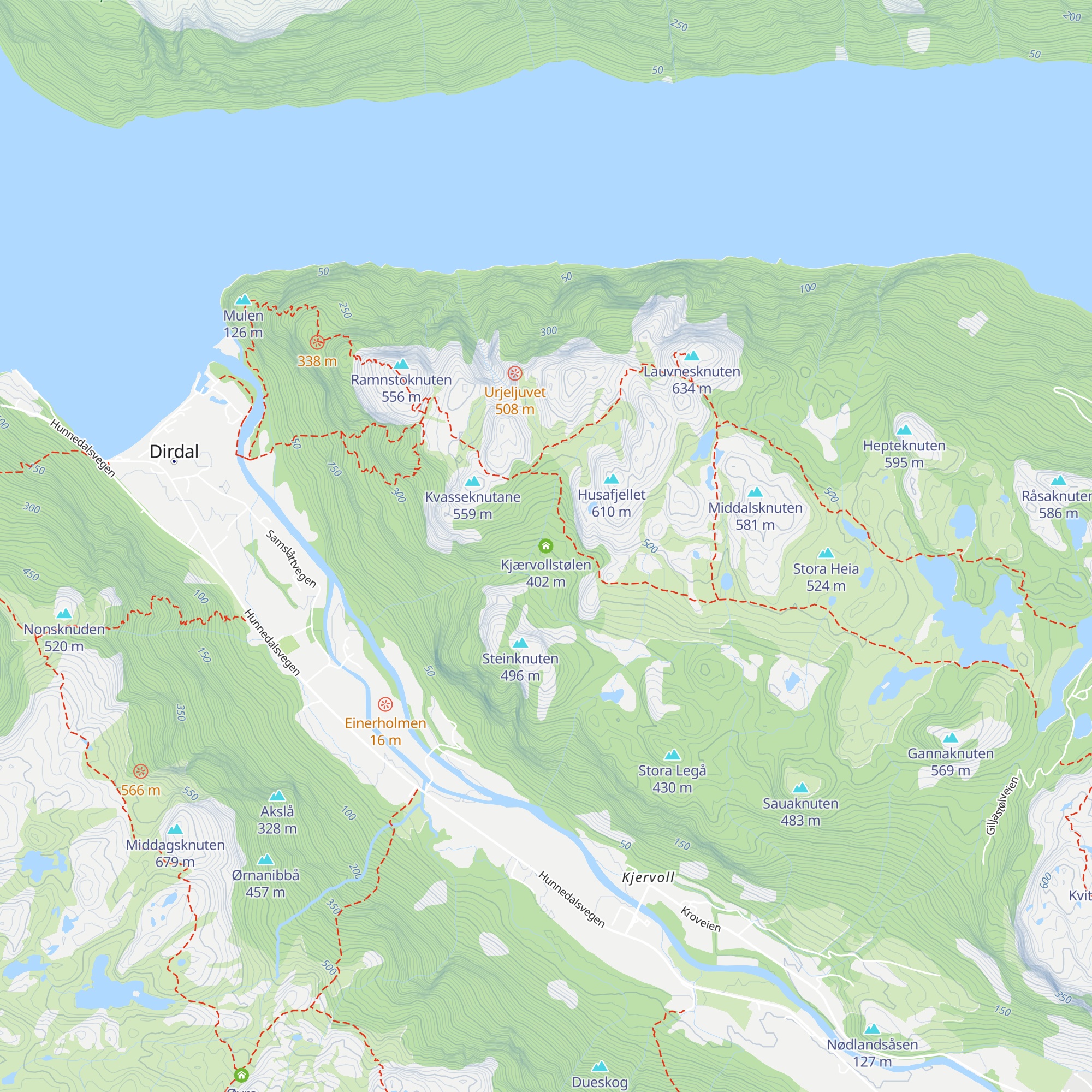 Kjærvollstølen map