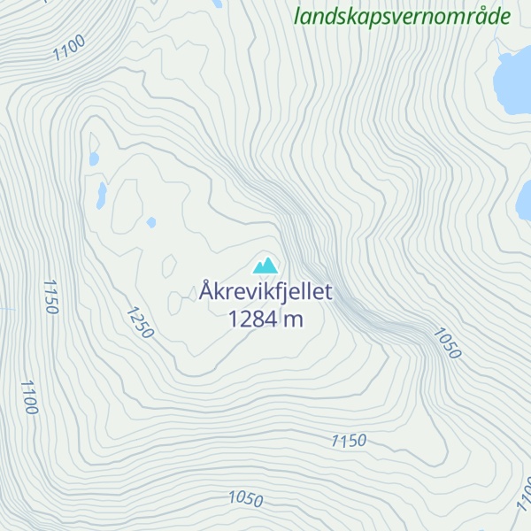 Map of Åkrevikfjellet