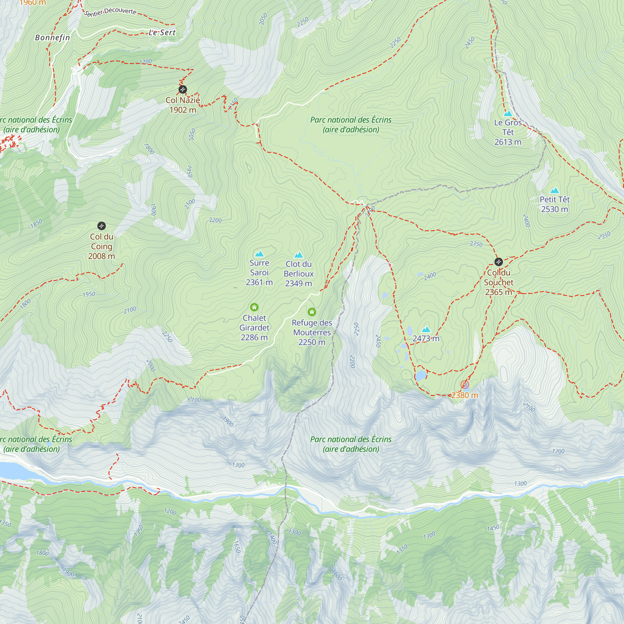 Refuge des Mouterres map