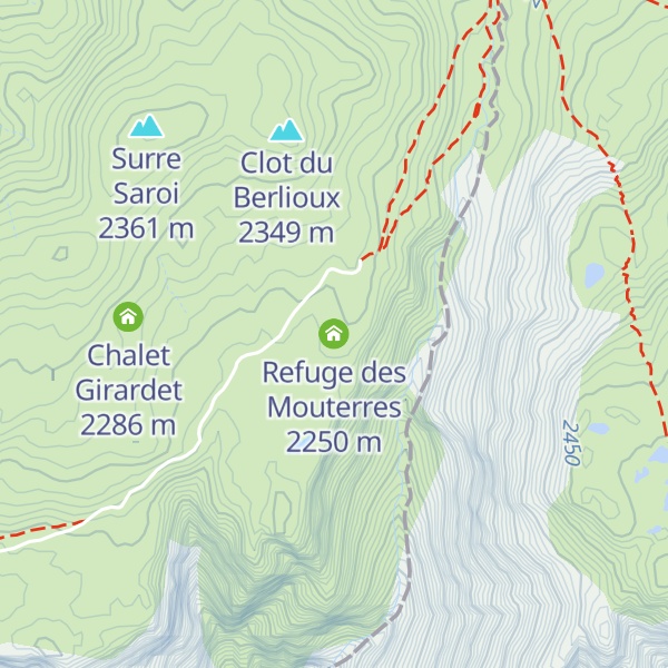 Map of Refuge des Mouterres