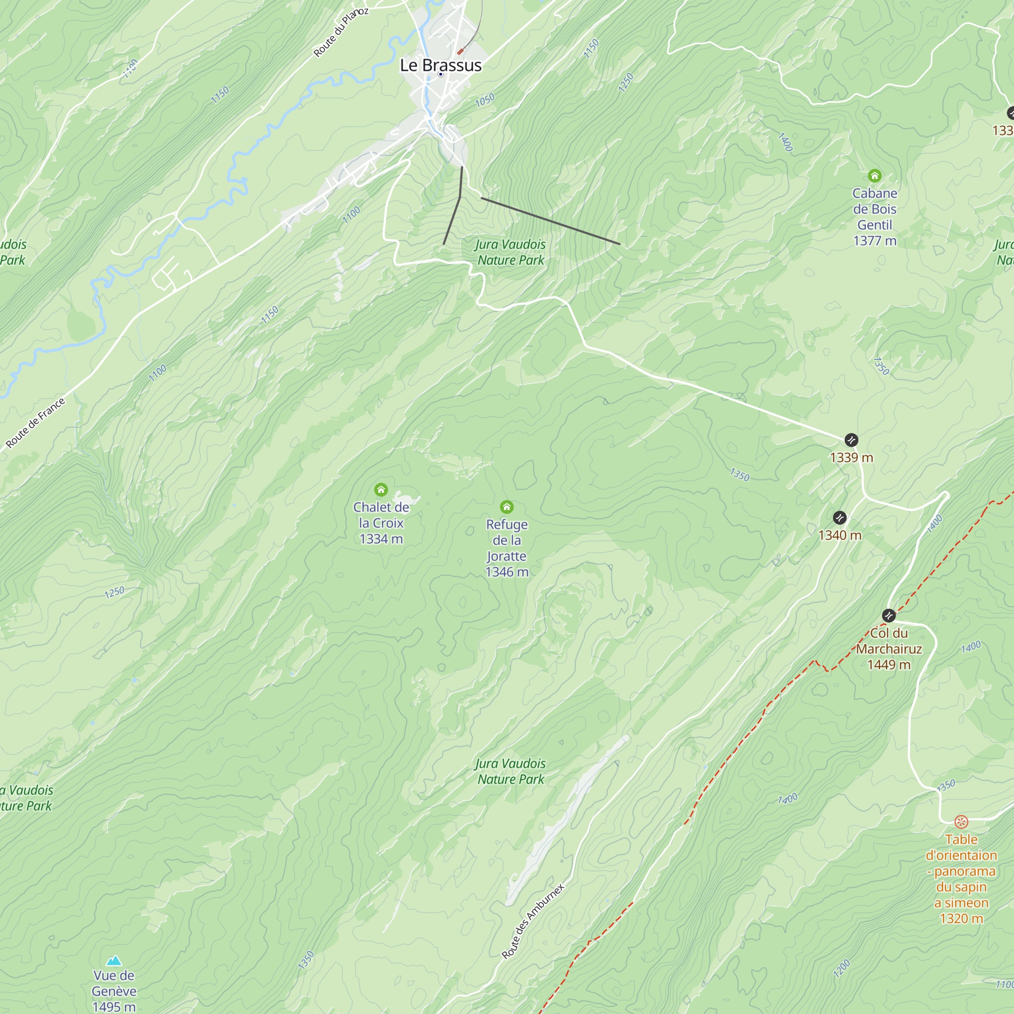 Refuge de la Joratte map