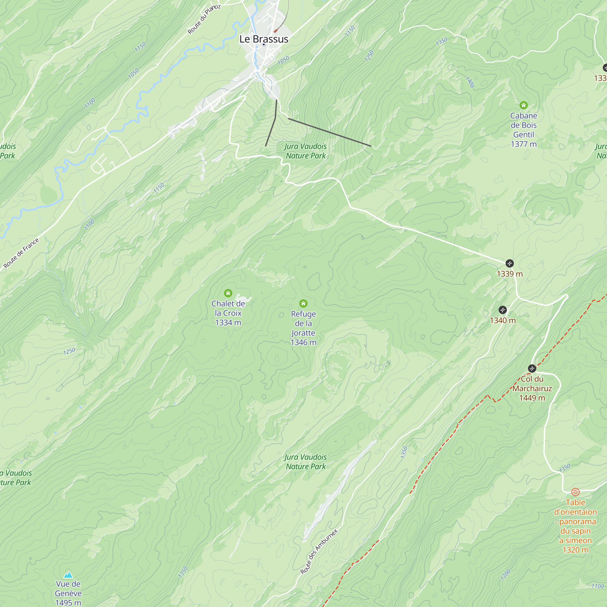 Refuge de la Joratte map