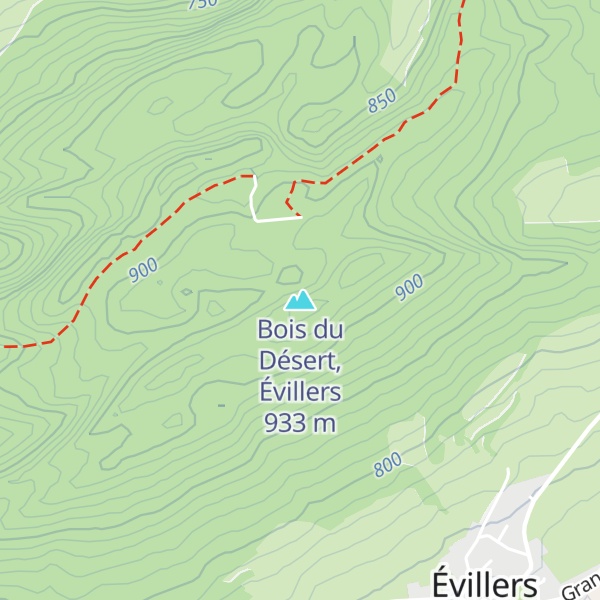 Map of Bois du Désert, Évillers