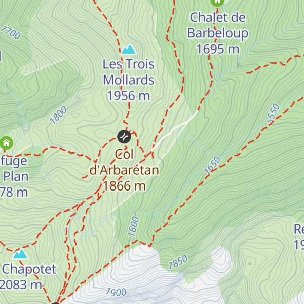 Map of Refuge d'Arbarétan