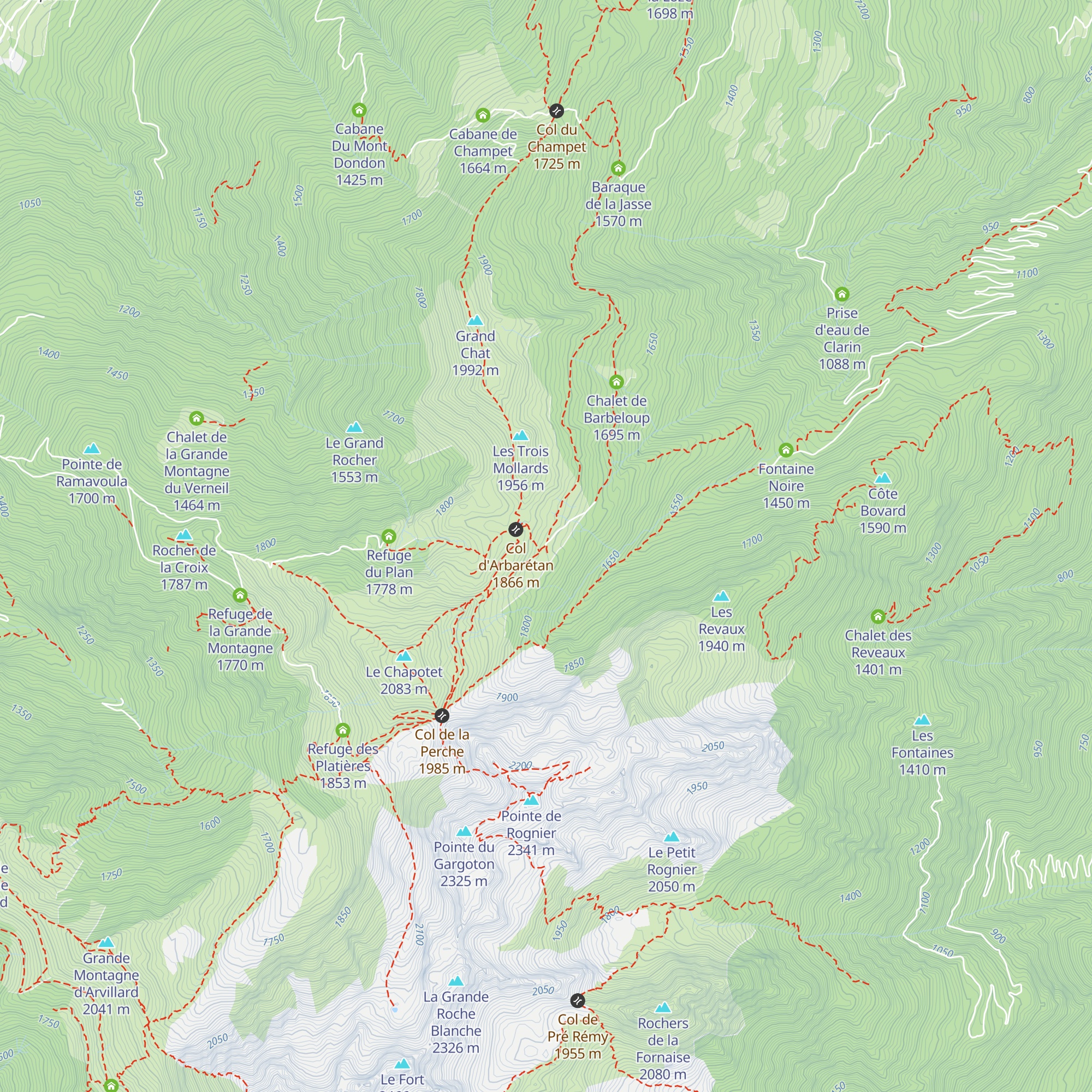 Refuge d'Arbarétan map
