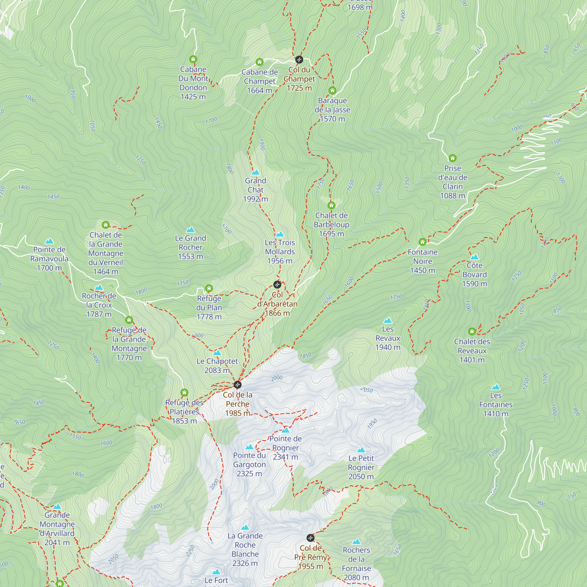 Refuge d'Arbarétan map