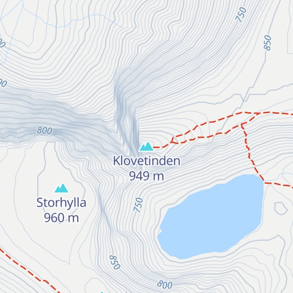 Map of Klovetinden