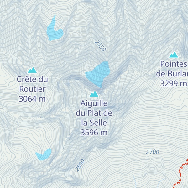 Map of Aiguille du Plat de la Selle