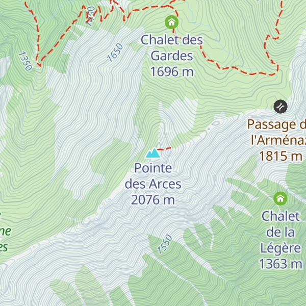 Map of Pointe des Arces