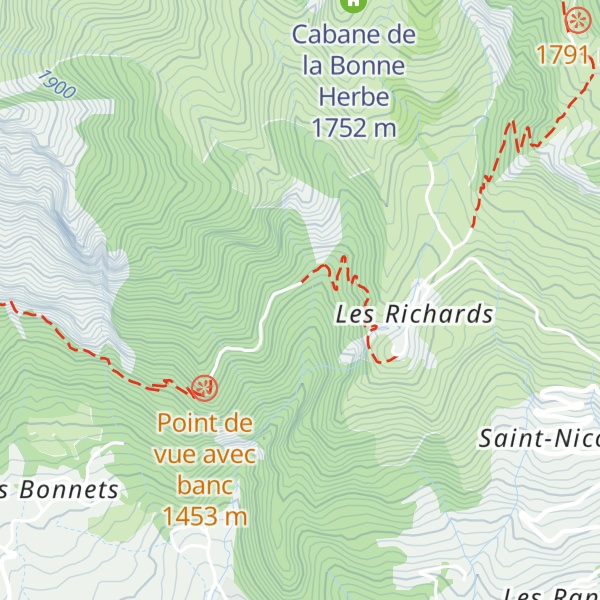 Map of Cabane de la Baumette