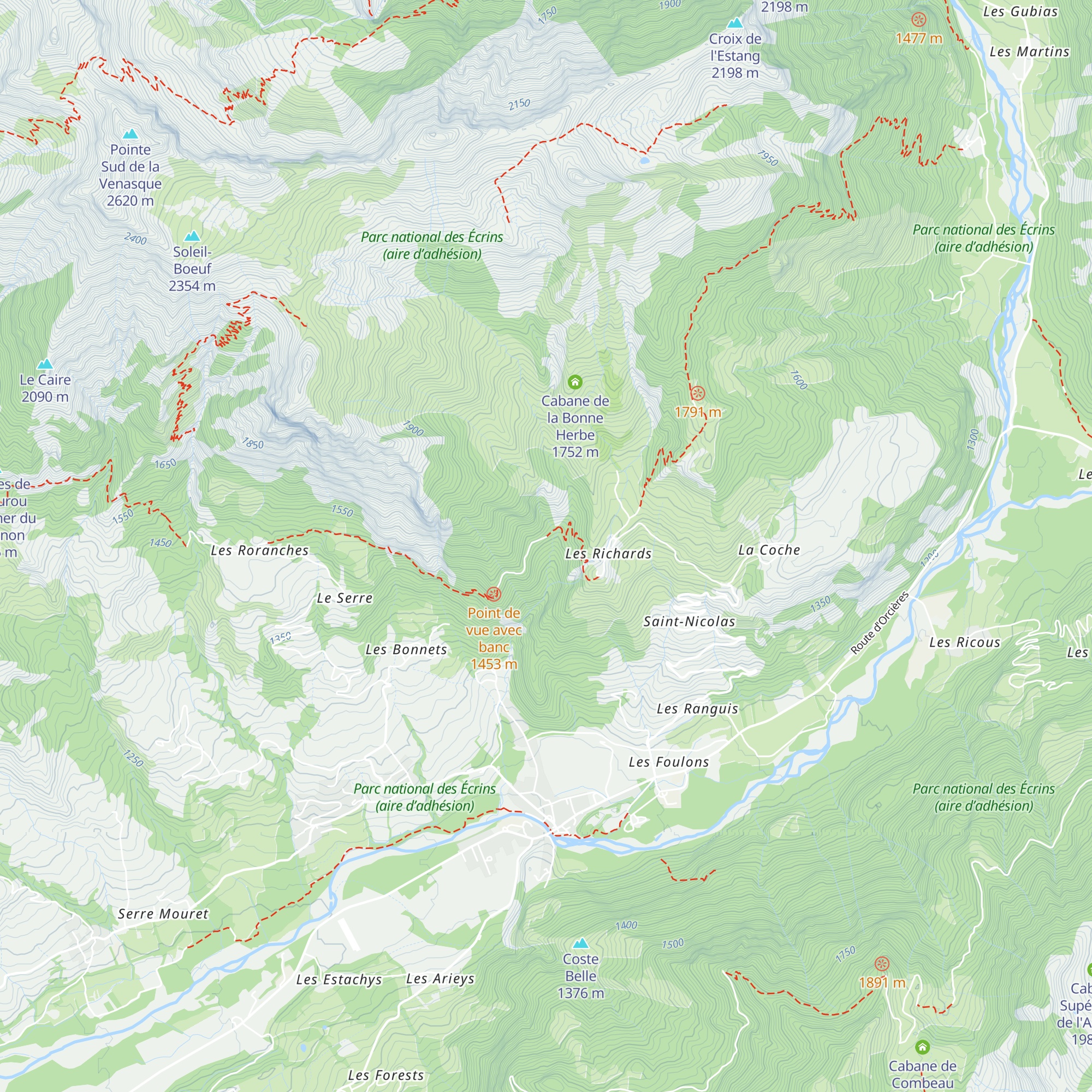 Cabane de la Baumette map