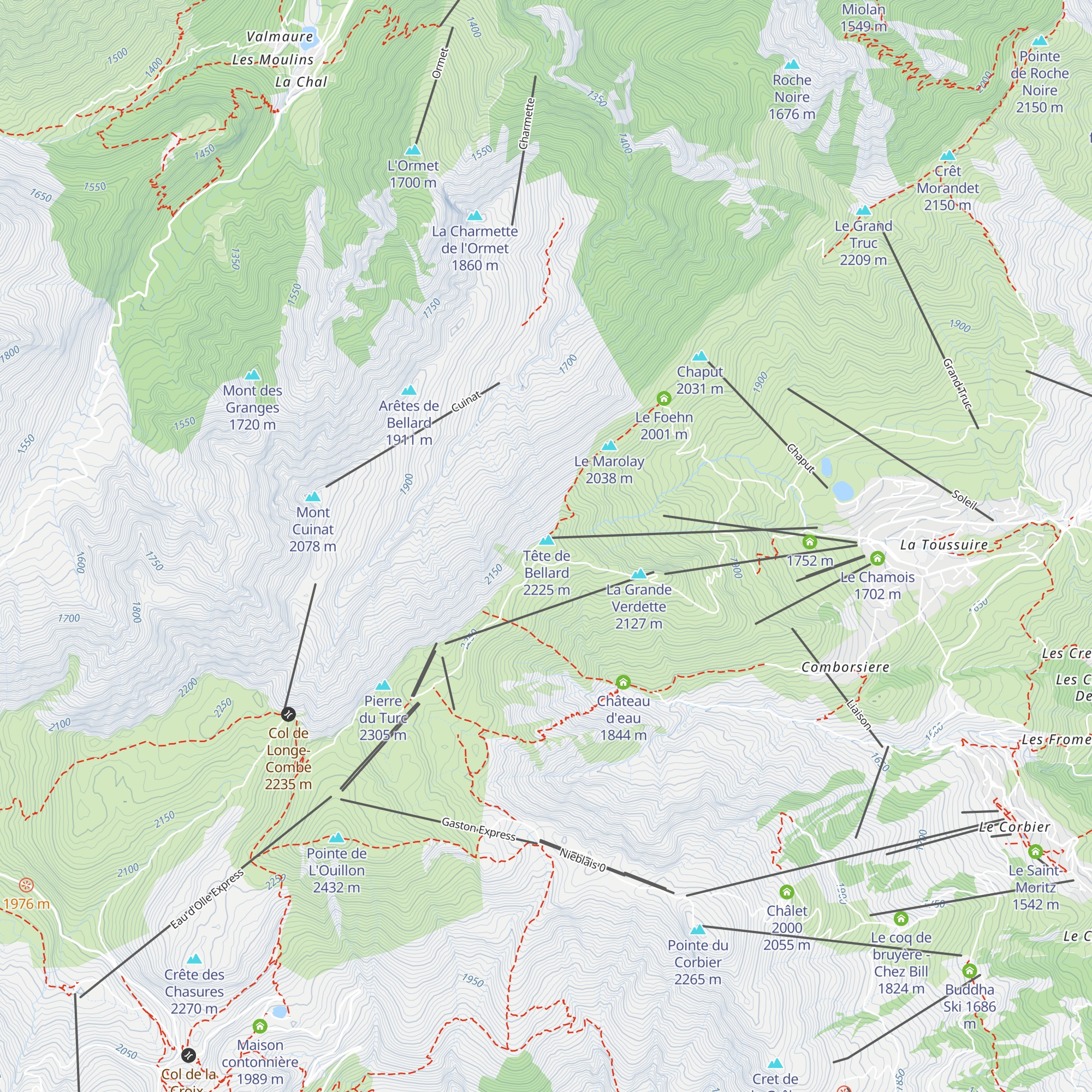 Les Carlines map