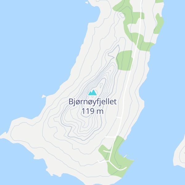 Map of Bjørnøyfjellet