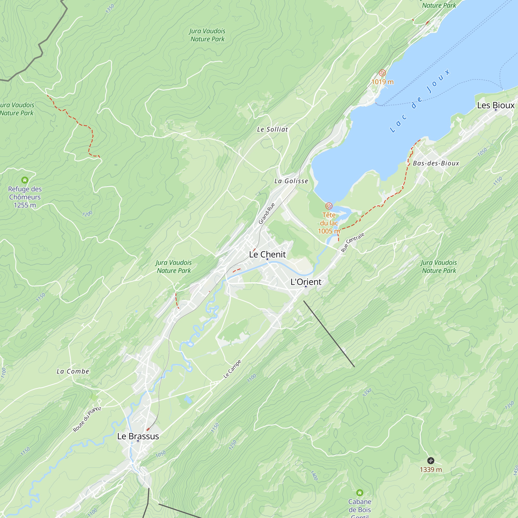 Cabane scoute du Sentier map