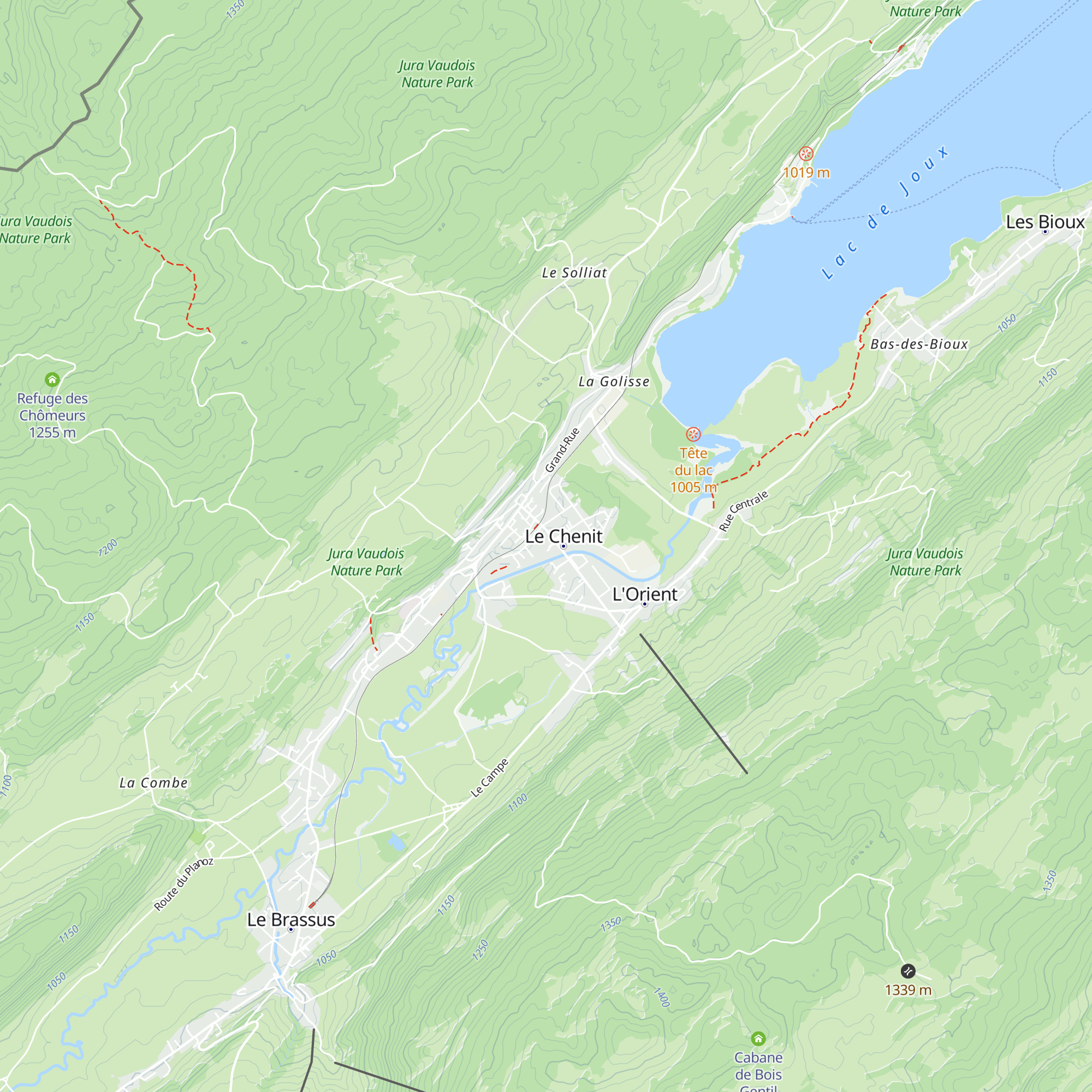 Cabane scoute du Sentier map