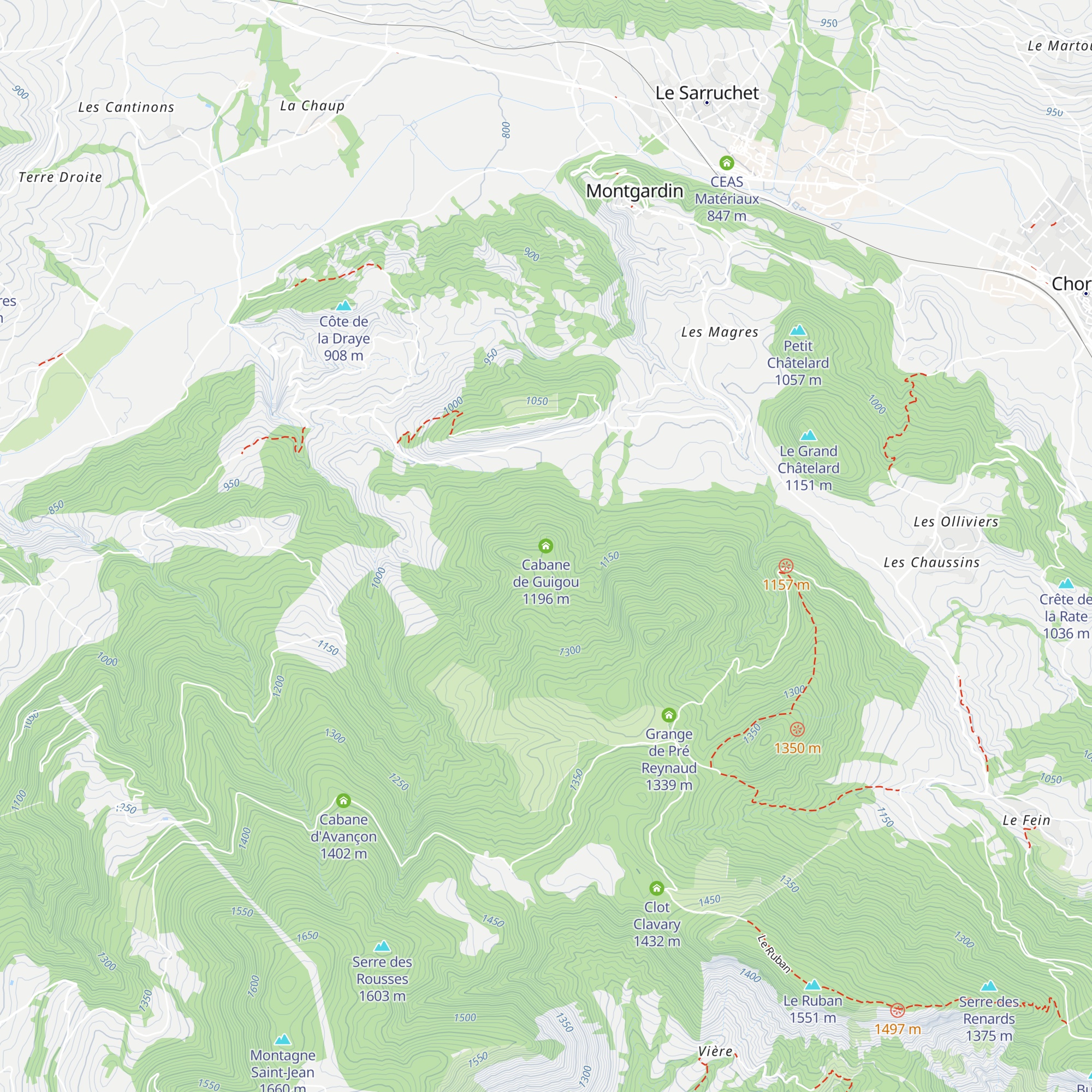 Cabane de Guigou map