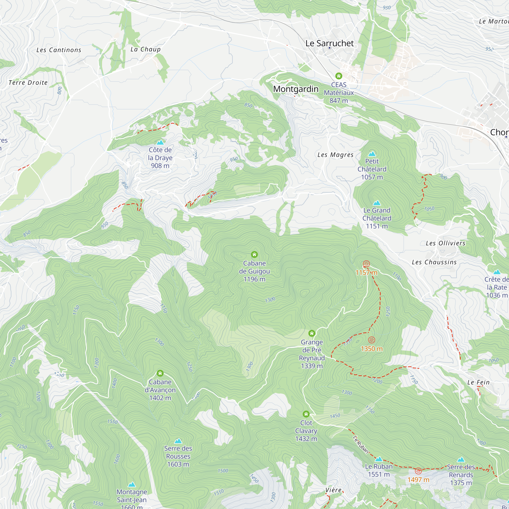 Cabane de Guigou map