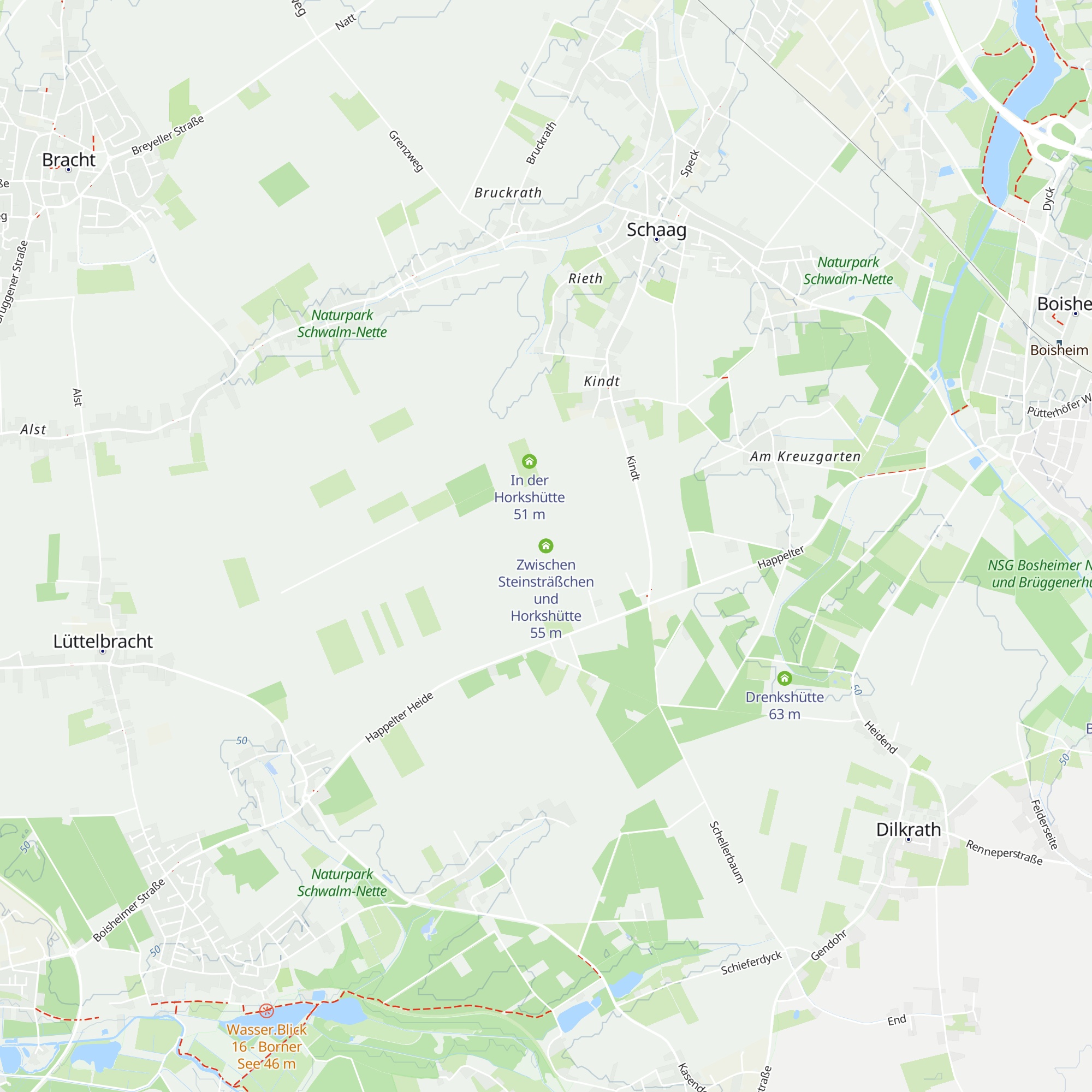 Zwischen Steinsträßchen und Horkshütte map
