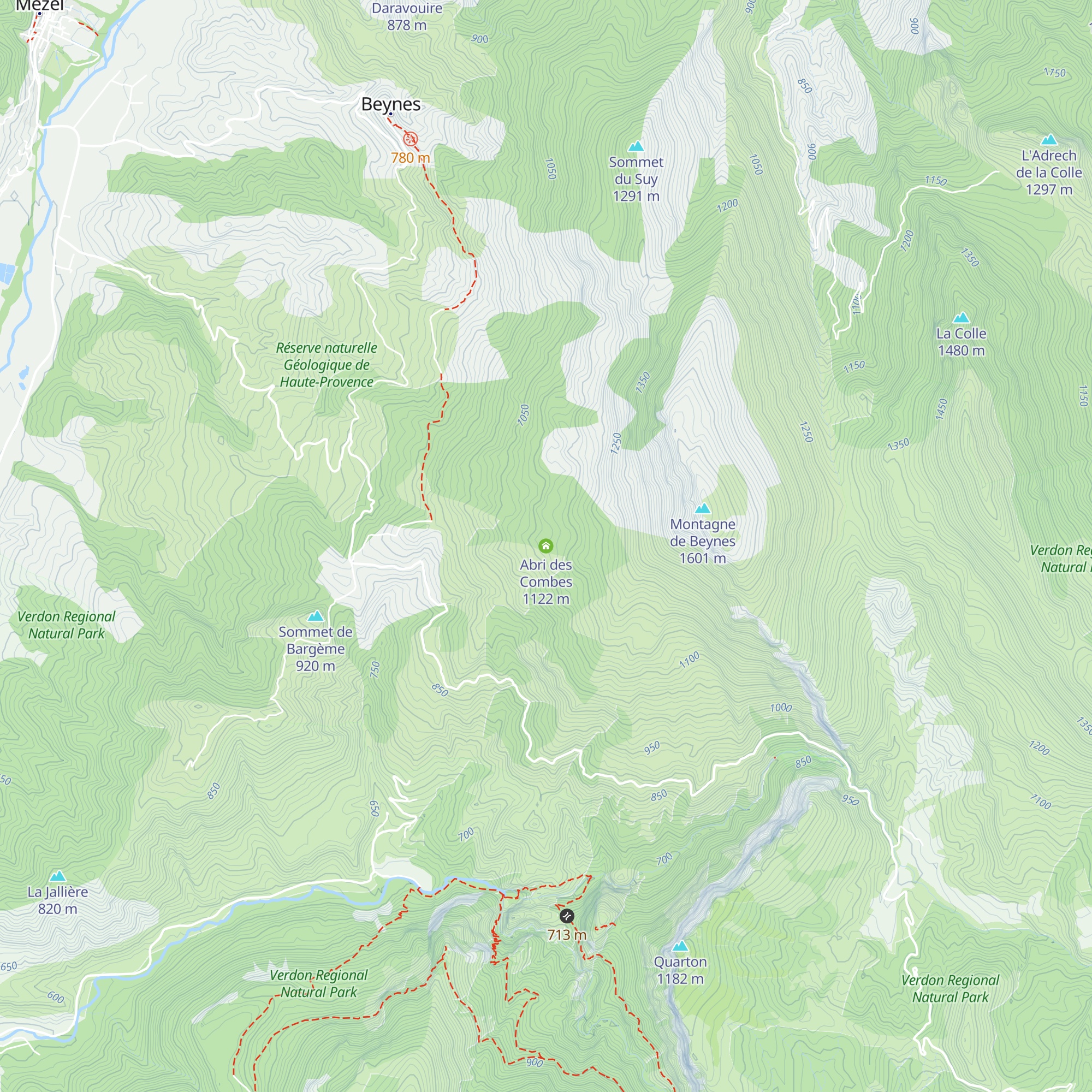 Abri des Combes map