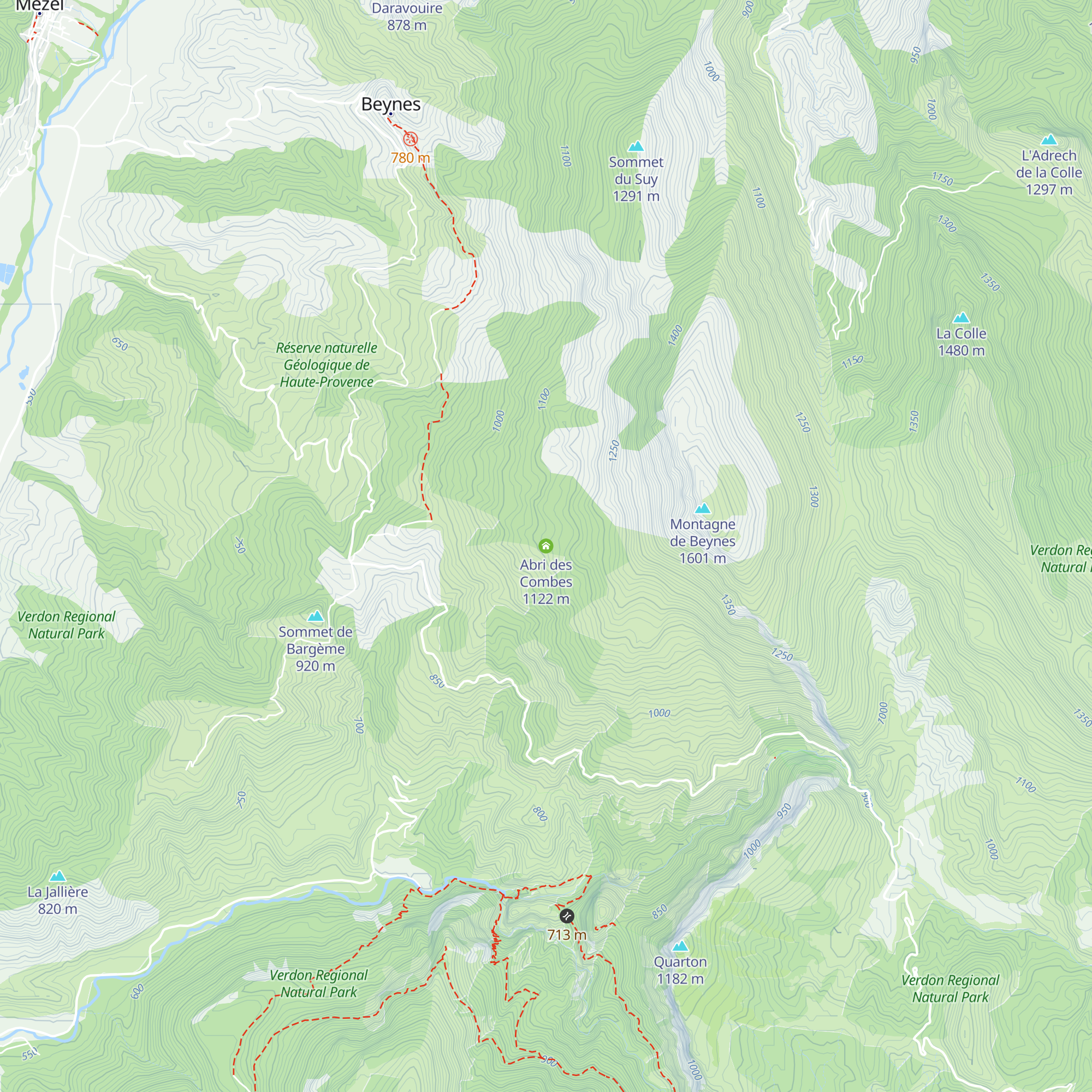 Abri des Combes map