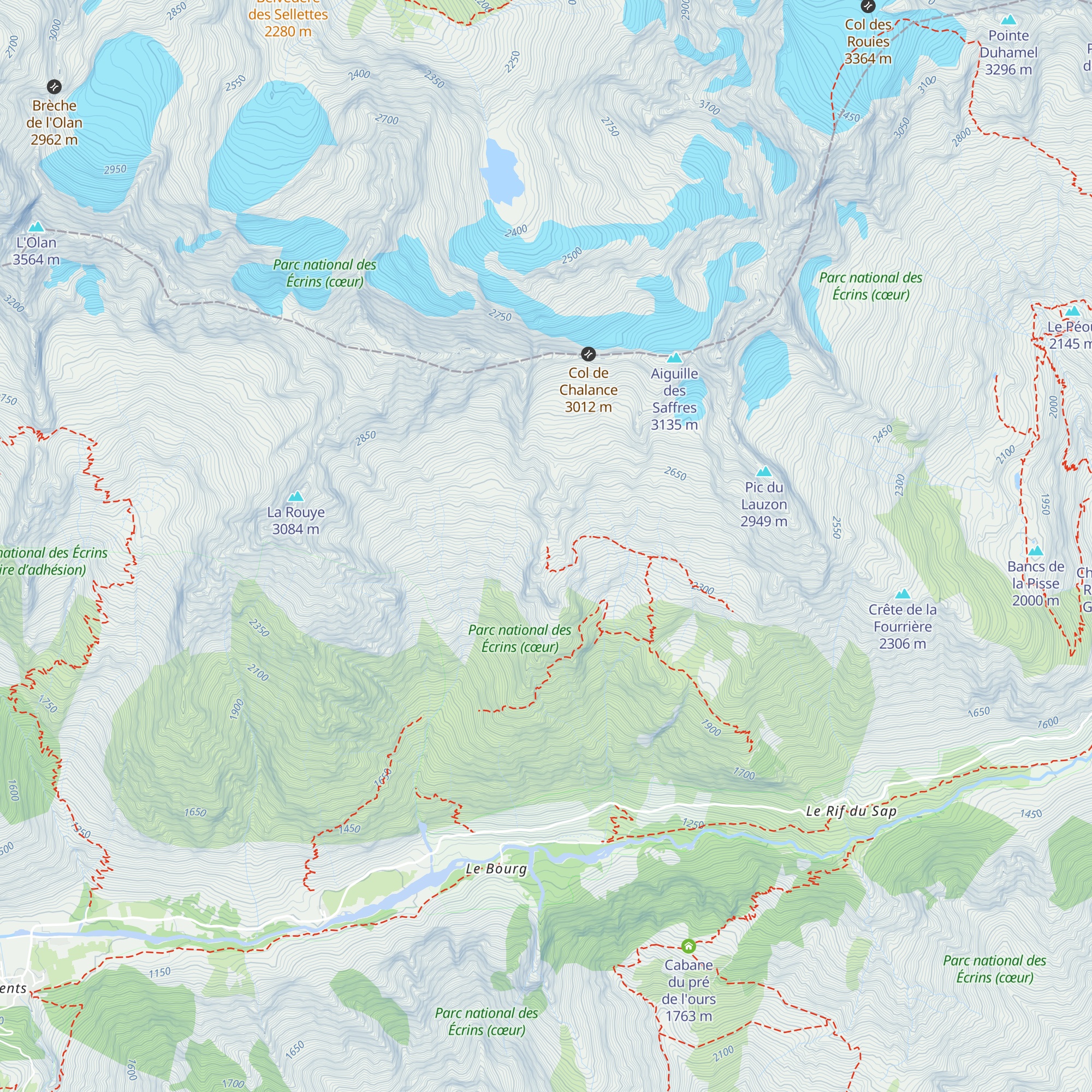 Refuge de Chalance map