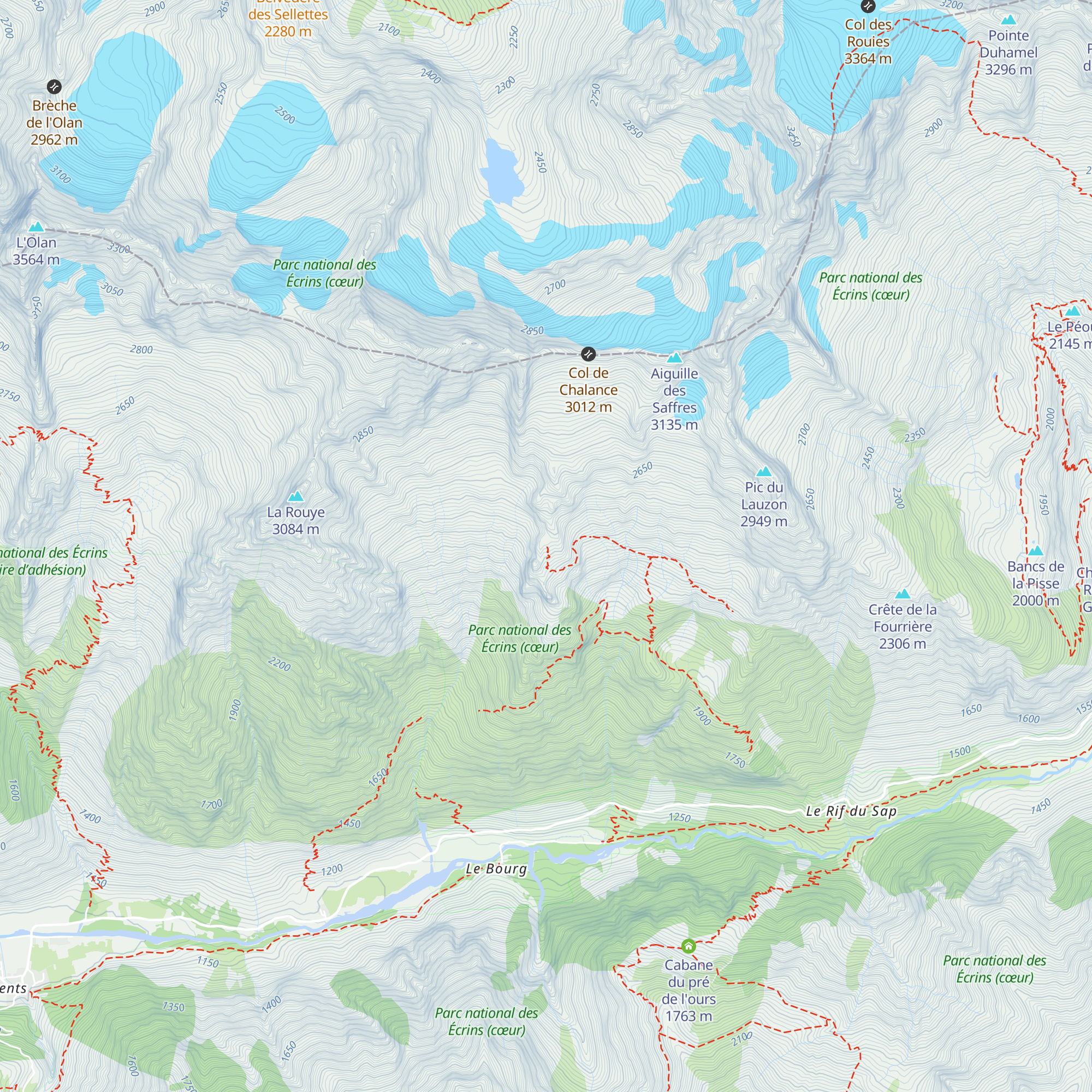 Refuge de Chalance map