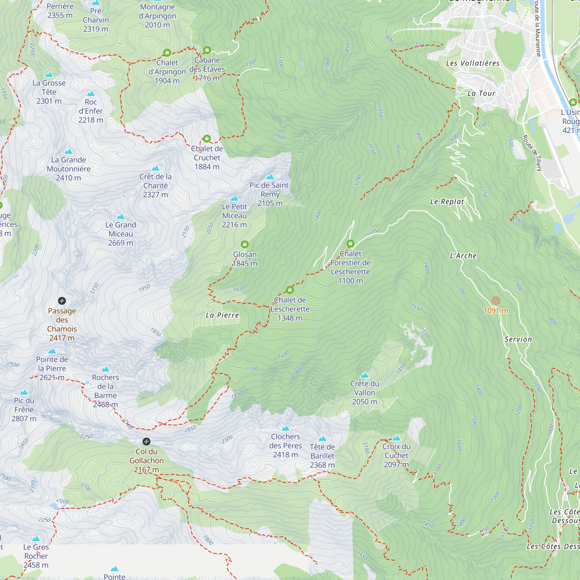Chalet de Lescherette map