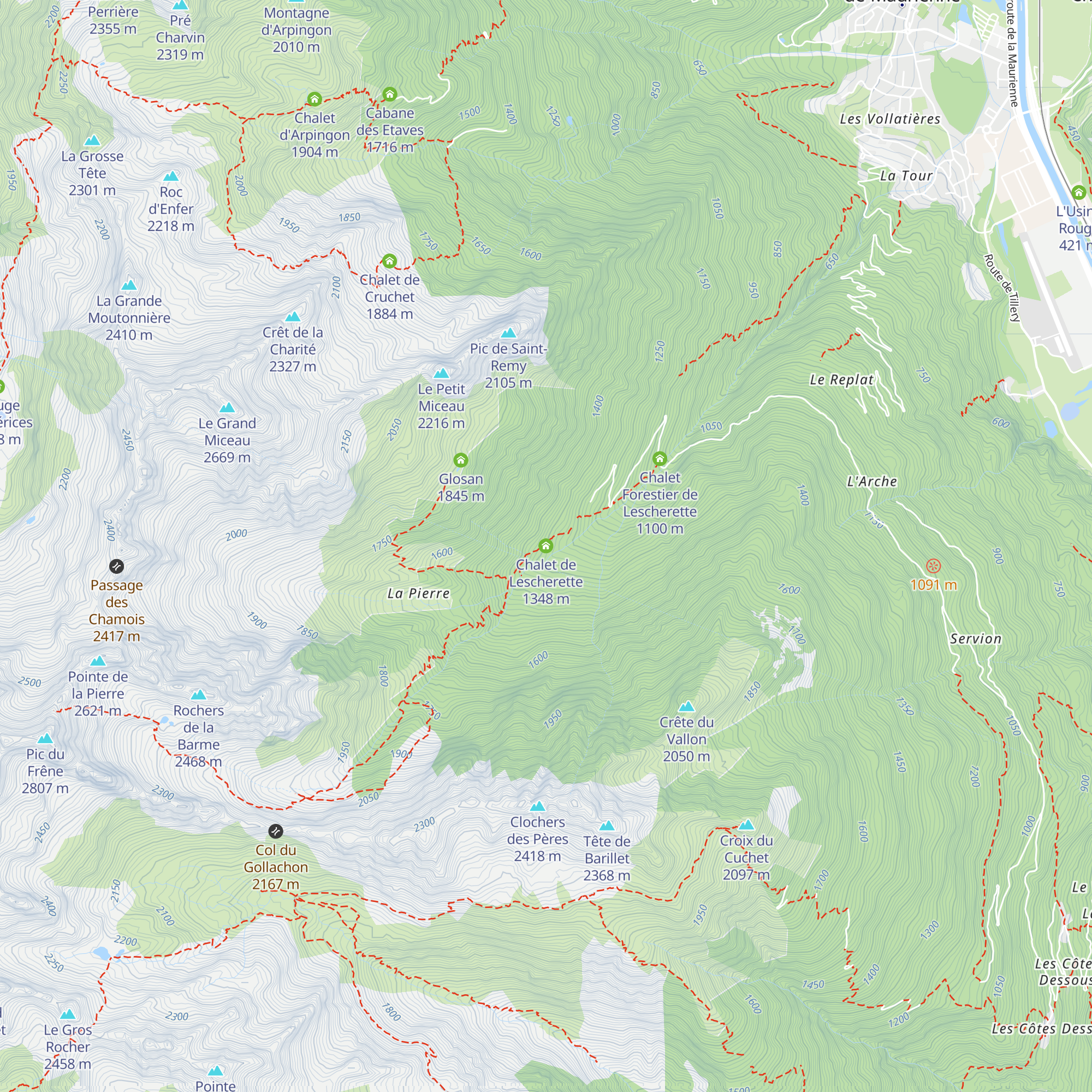 Chalet de Lescherette map