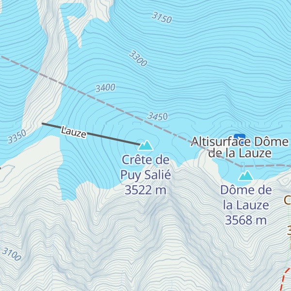 Map of Crête de Puy Salié