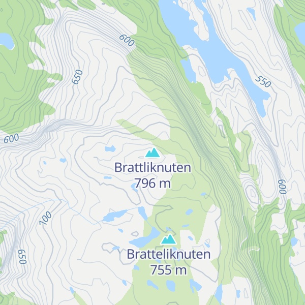 Map of Brattliknuten