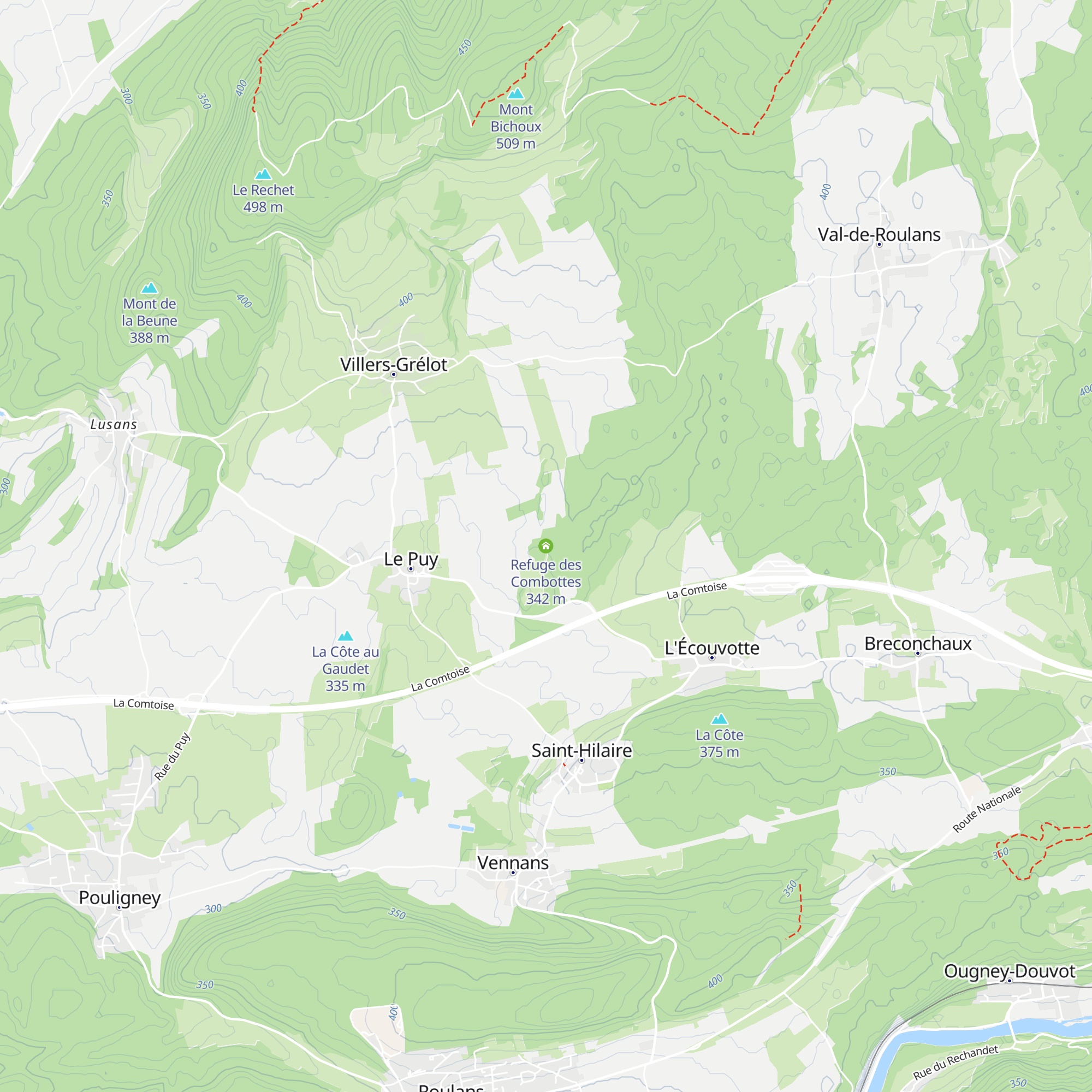 Refuge des Combottes map