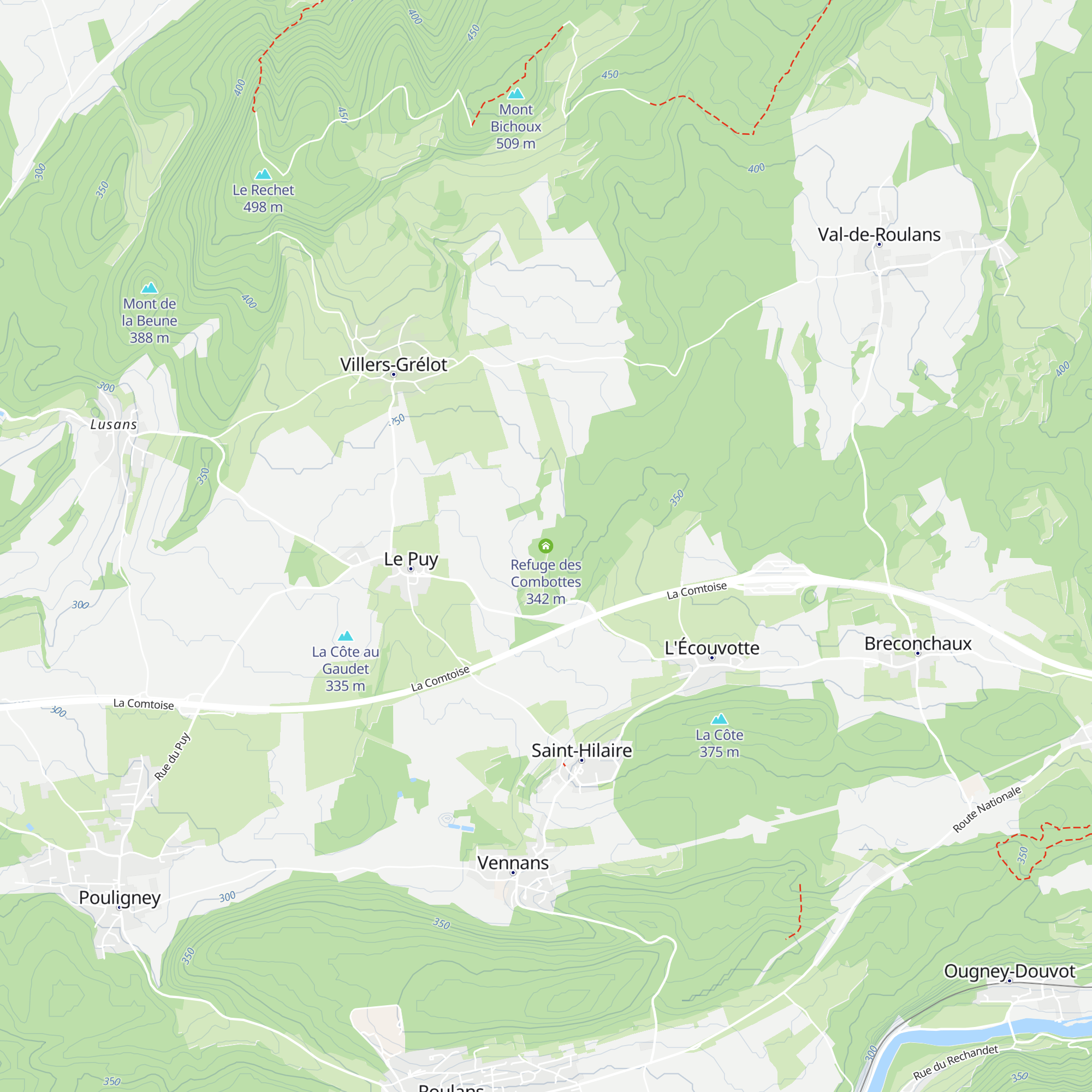 Refuge des Combottes map