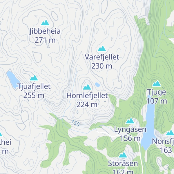 Map of Homlefjellet