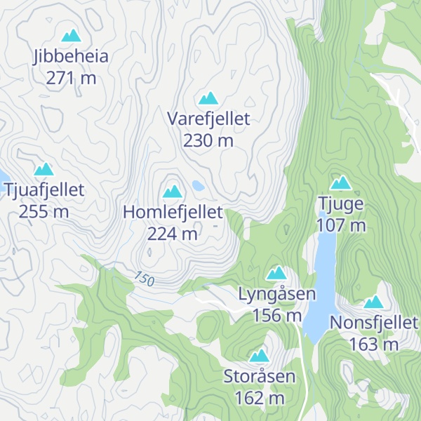 Map of Kvednhusfjellet