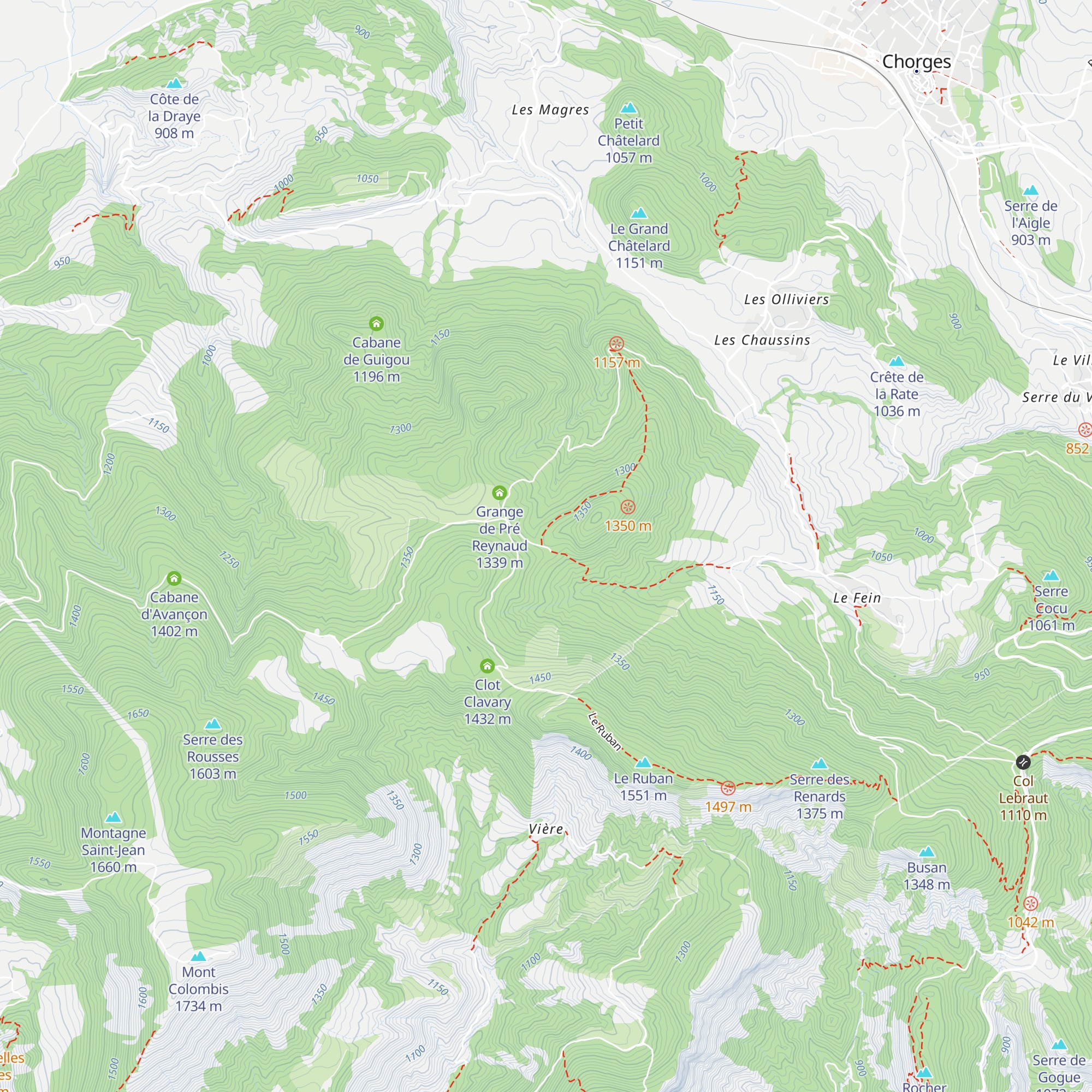 Cabane forestière du Champ du Comte map