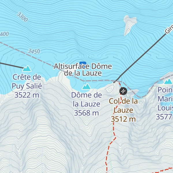 Map of Dôme de la Lauze