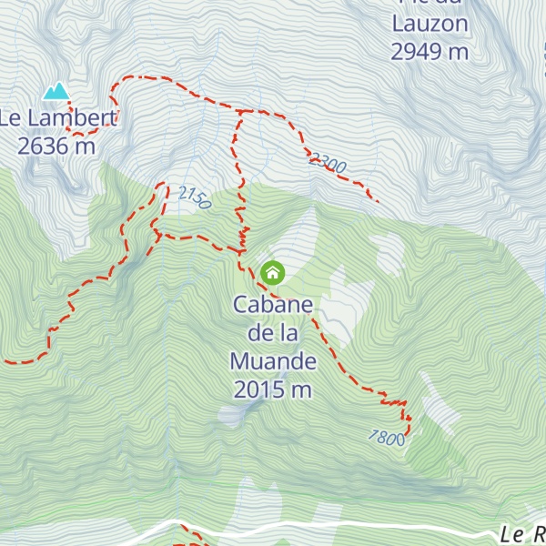 Map of Cabane de la Muande