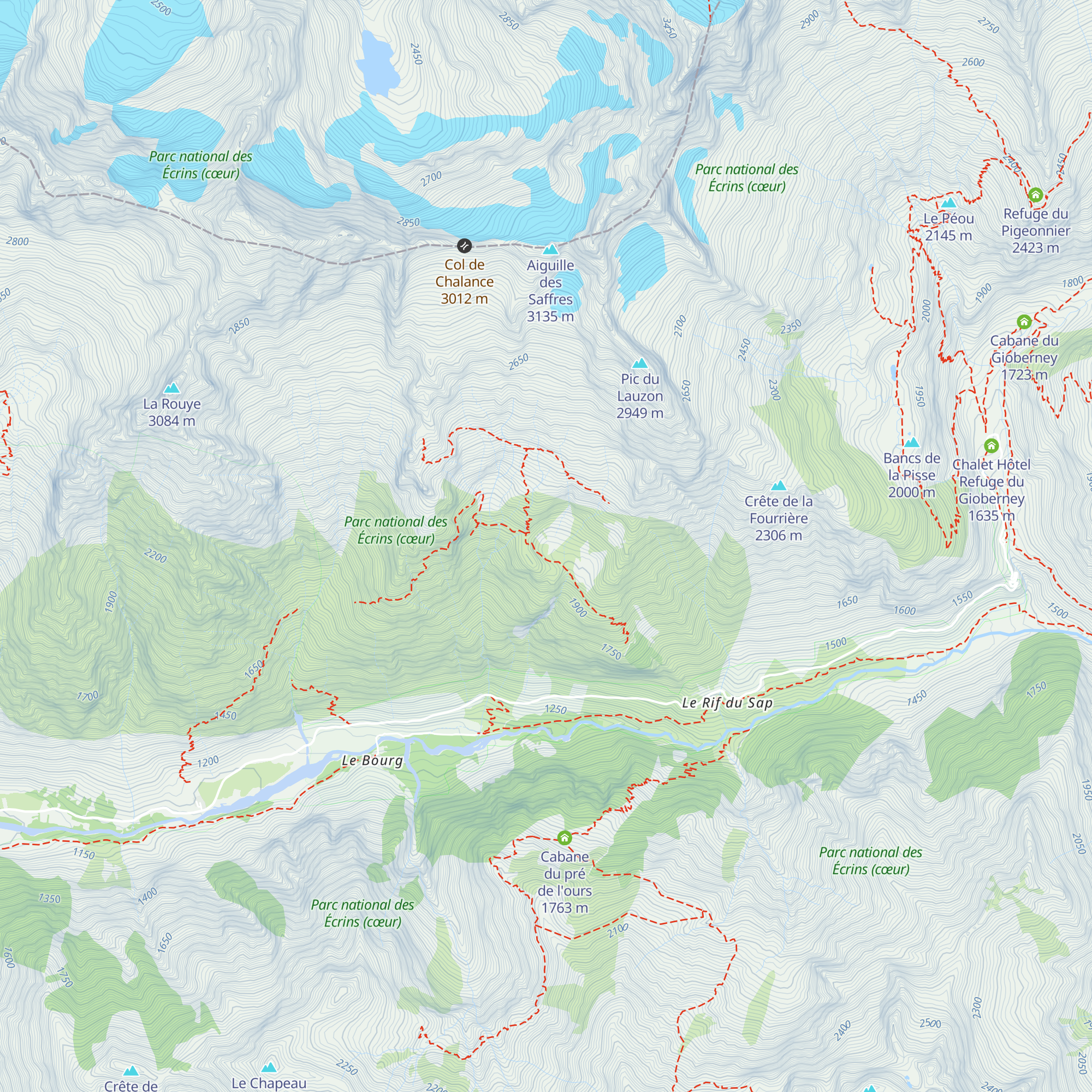 Cabane de la Muande map